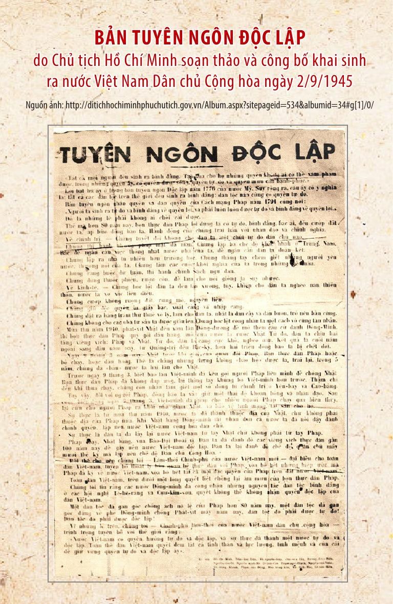 Bìa Tuyên ngôn Độc lập